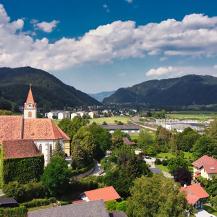 Blick auf die Gratweiner Pfarrkirche