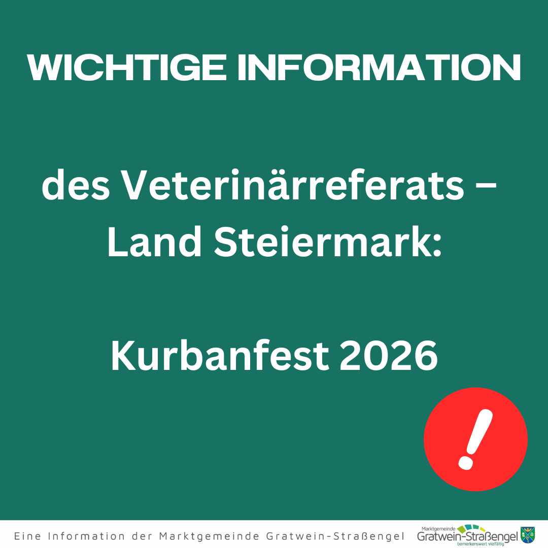 Information des Veterinärreferats - Land Steiermark: Kurbanfest 2026