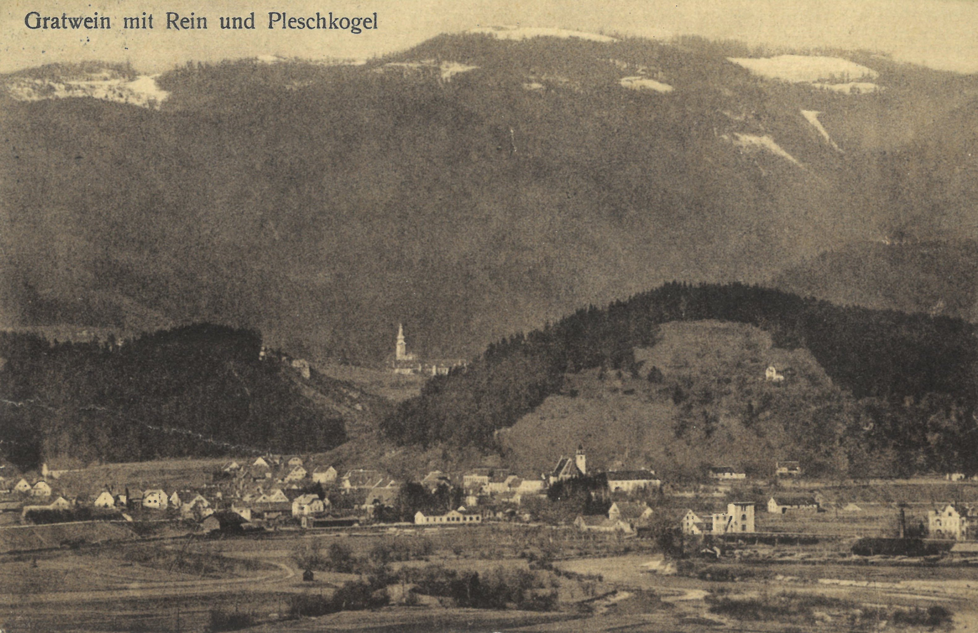 Gratwein-Straßengel, Postkarte Rein, Pleschkogel (Schweighofer)