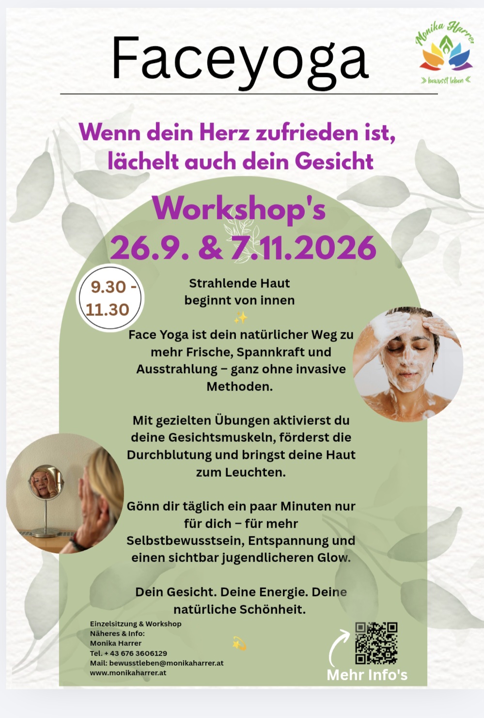 Face Yoga Workshop von Monika Harrer in Wien am 26.9. & 7.11.2026